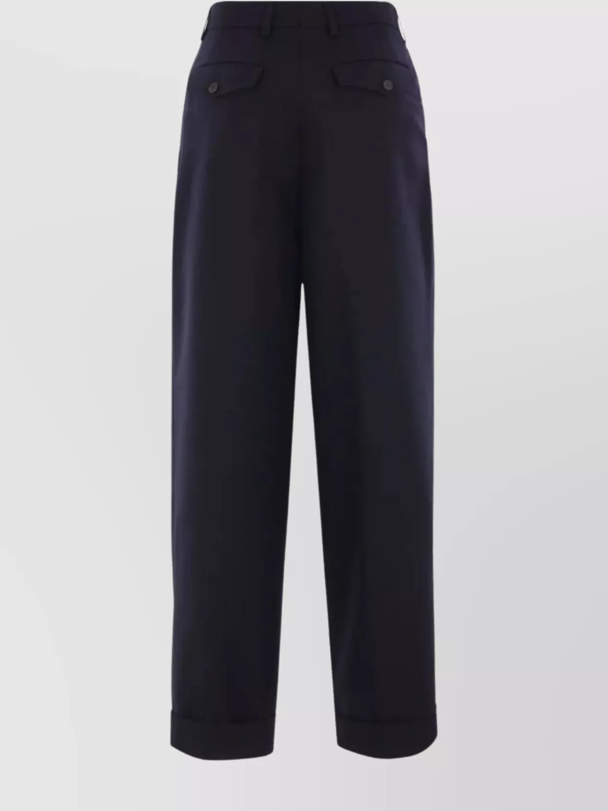 Dries Van Noten Partan Pleated Trousers Cuffed Hem In Blue