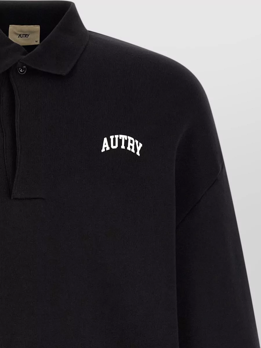 Autry Cotton Long-Sleeve Polo Shirt