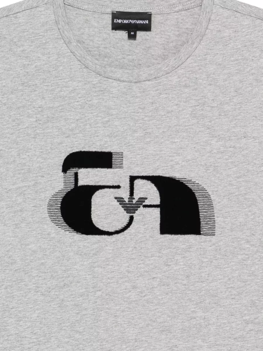 Emporio Armani Cotton T Shirt Short Sleeves Crew Neck Graphic