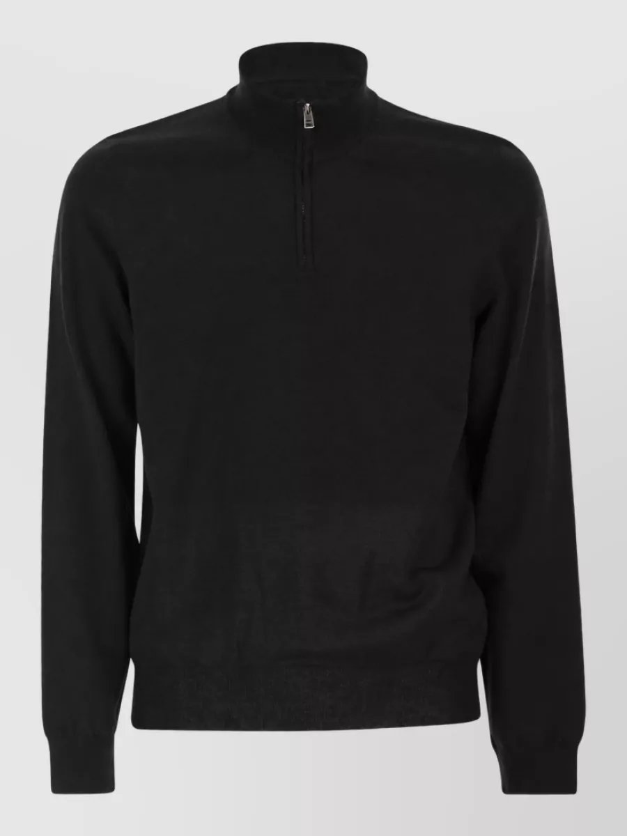 Boss Virgin wool zip collar jumper