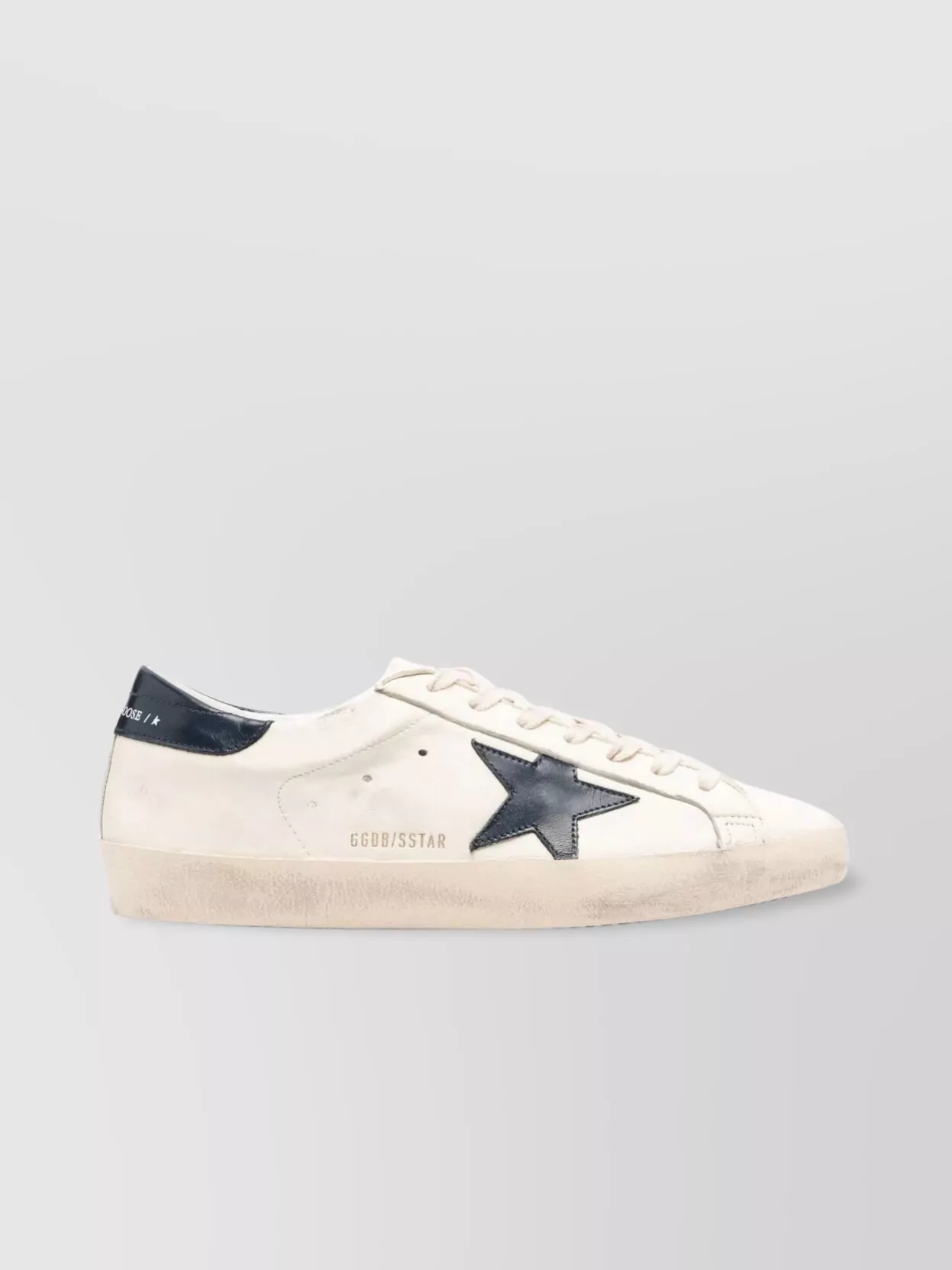 Shop Golden Goose Distressed Super-star Calfskin Sneakers In White