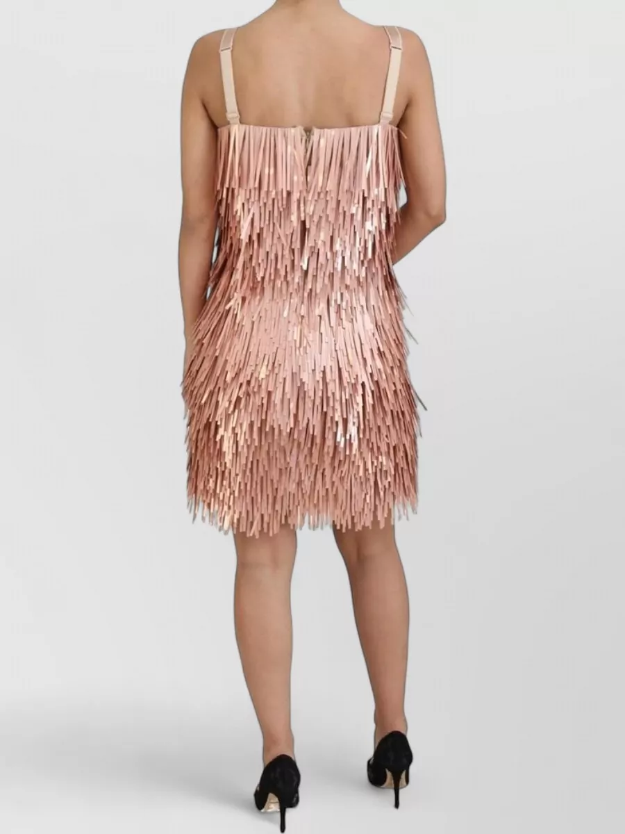 Dolce&Gabbana Sequined Fringe Sleeveless Mini Dress