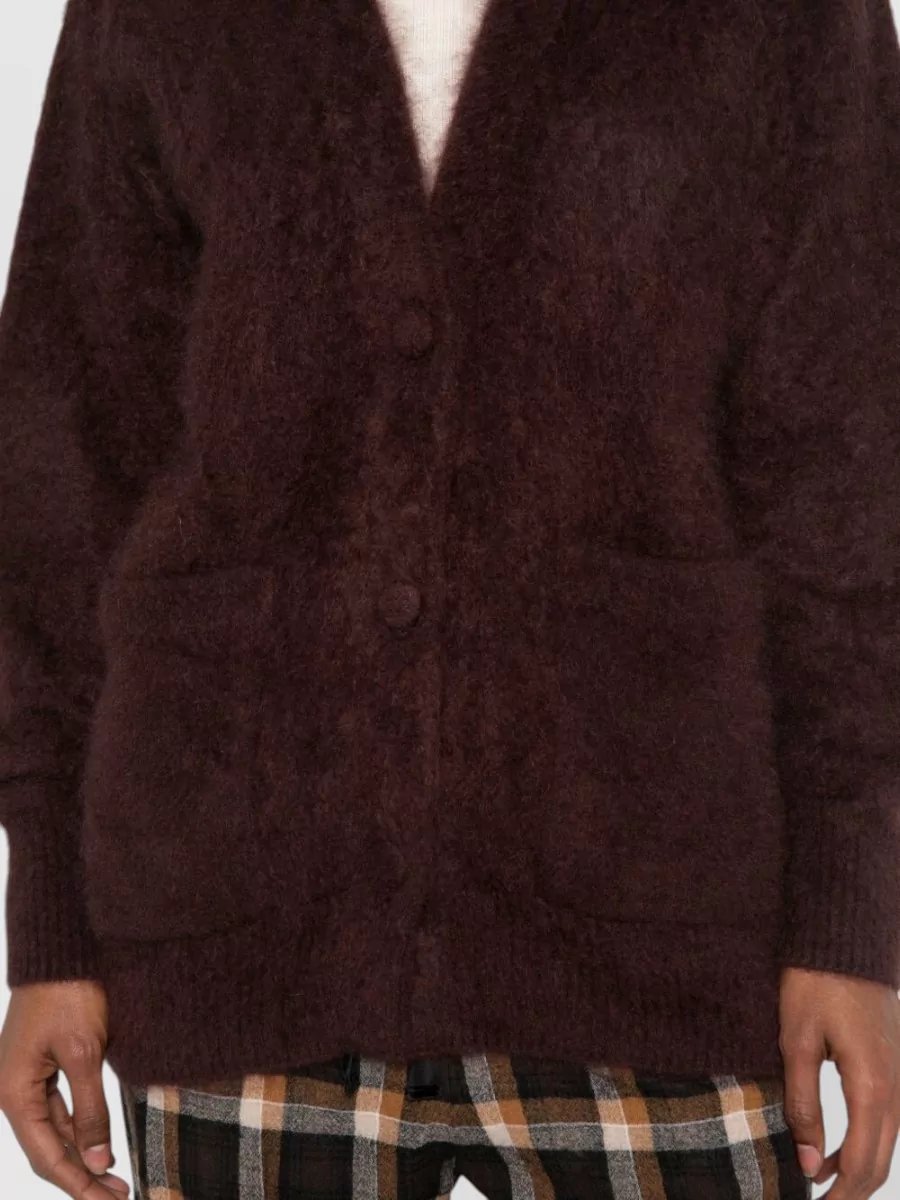 Forte Forte Cashmere V-Neck Long-Sleeve Ribbed Cardigan