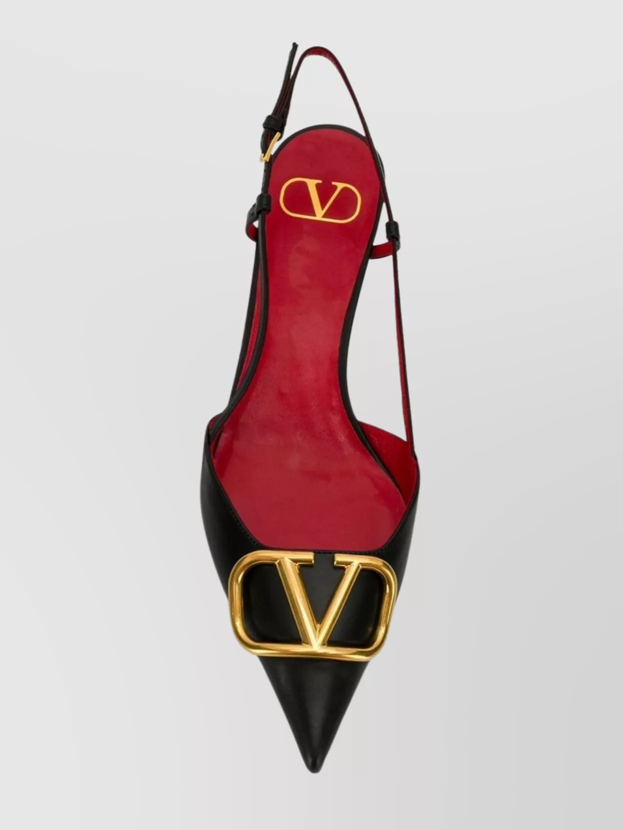 Valentino Pointed Toe Slimback Pump With Vintage-effect Brass Detail