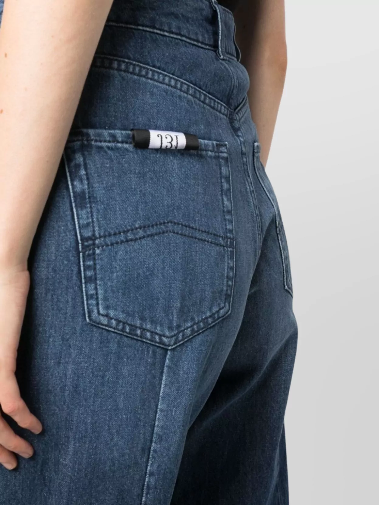 Emporio Armani Wide-Leg High Waist Cropped Denim Culottes