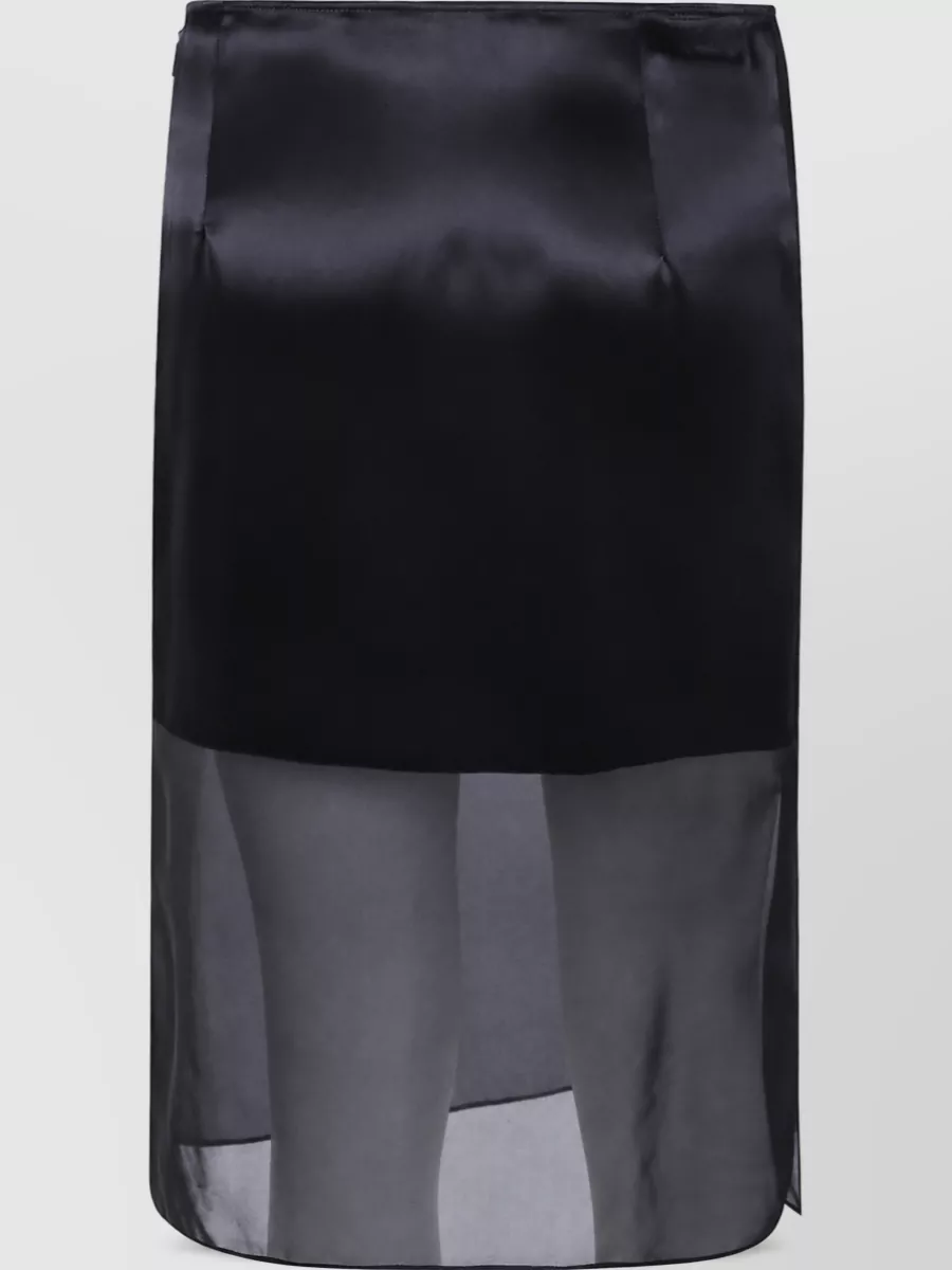 Calvin Klein Silk Viscose Midi High-Waisted Skirt