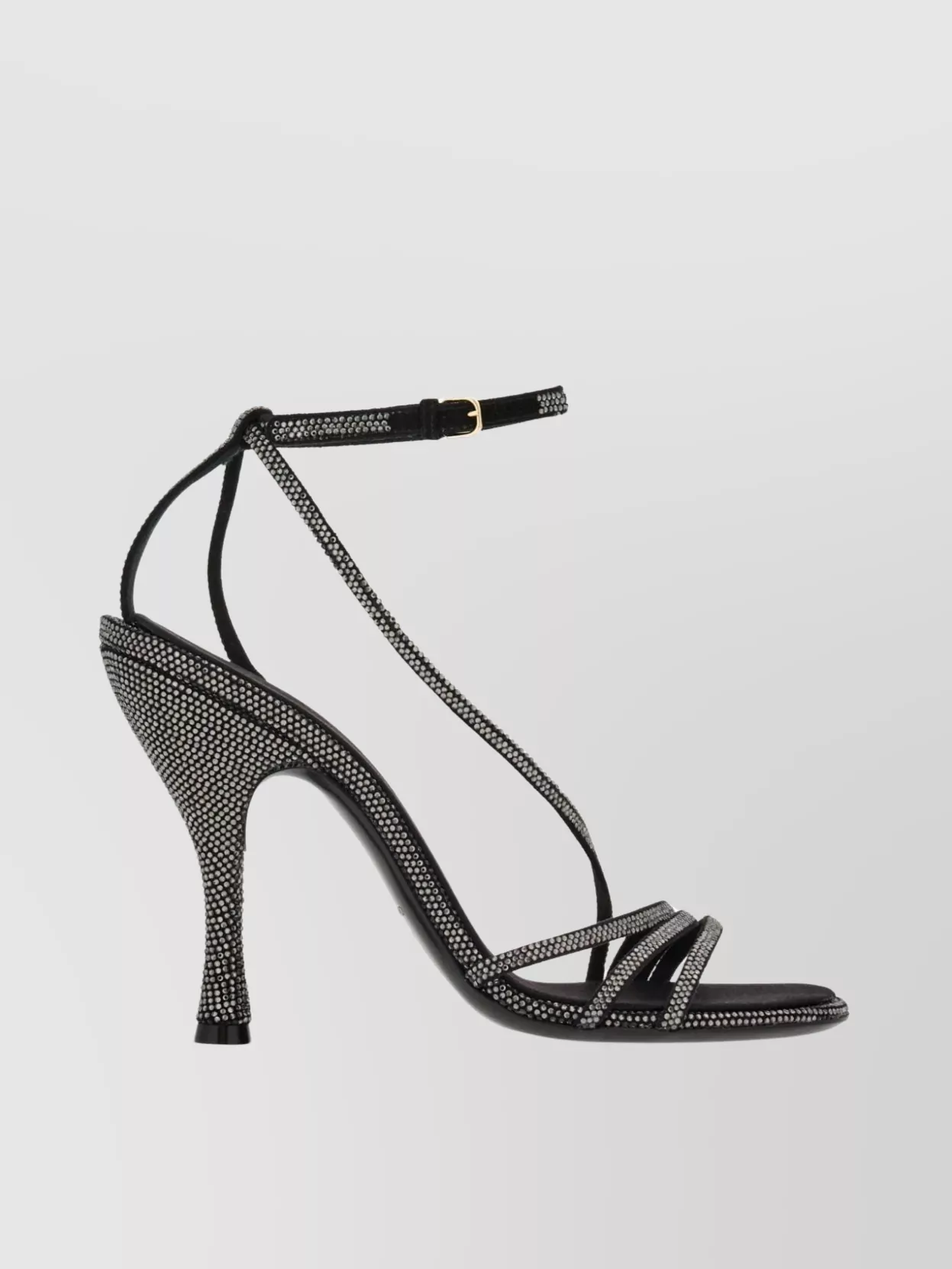 Shop Ferragamo Crystal Embellished Strappy Heeled Sandals In Black