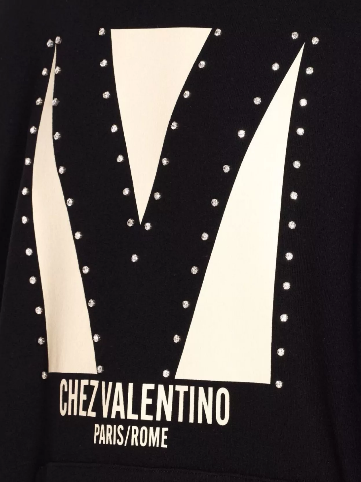 Valentino Garavani Crystal Embellished Hoodie With Embroidered Graphic