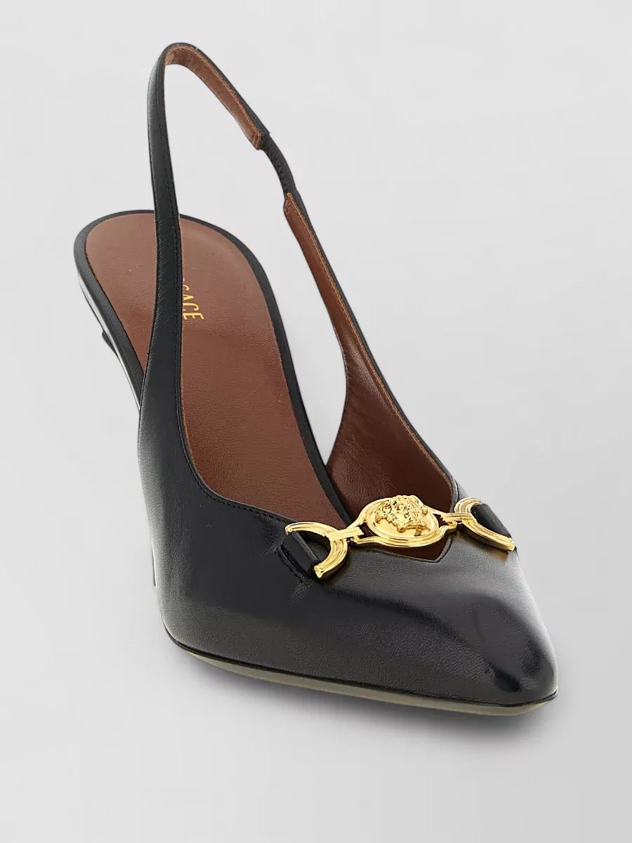 Versace leather slingback mules