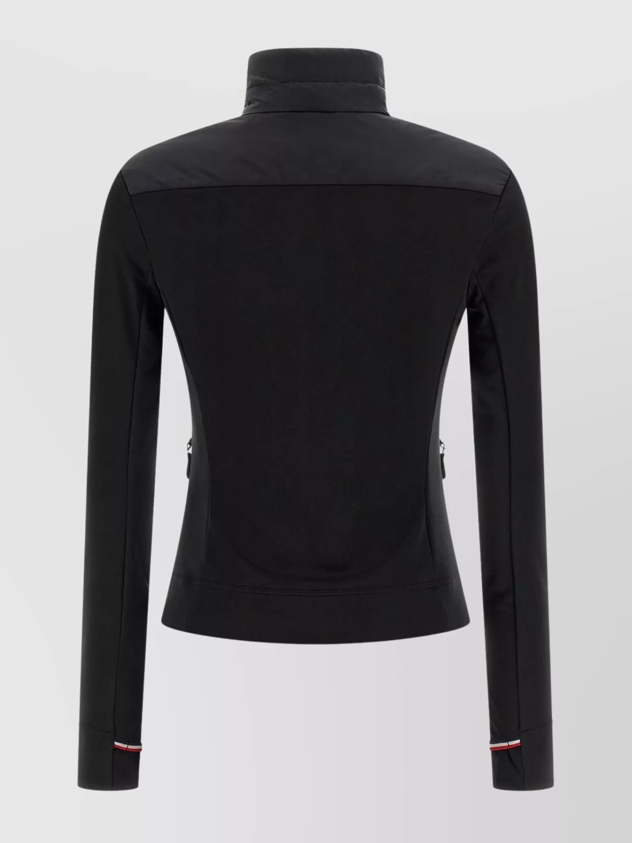 Moncler Quilted High Collar Long Sleeve Cardigan In Black