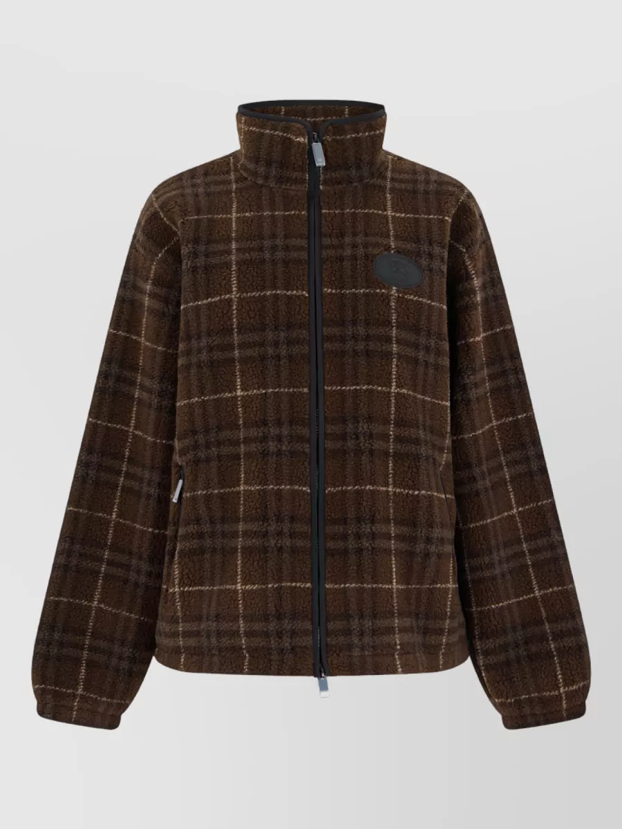 Burberry checked cashmere wool fleece jacket