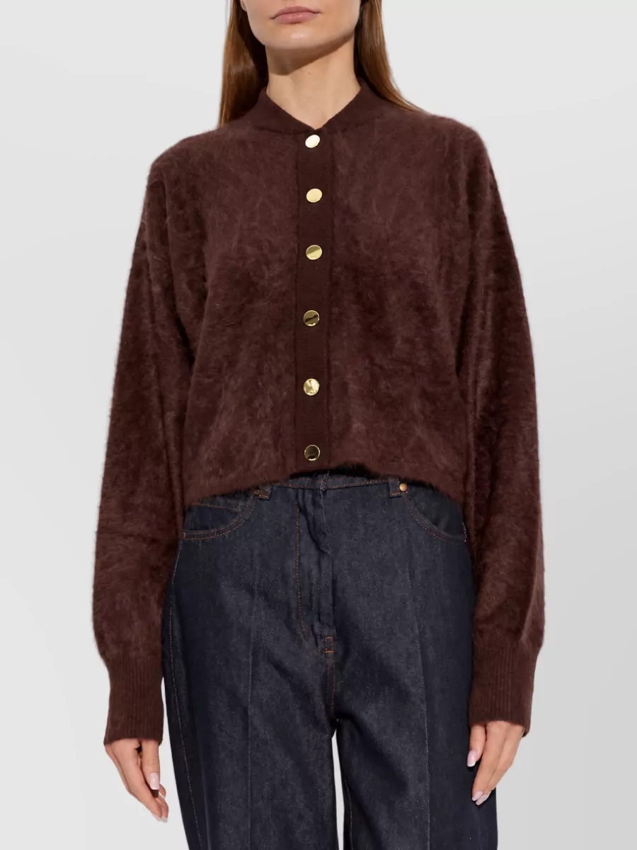 Sportmax Brushed Cashmere Round-Neck Cardigan