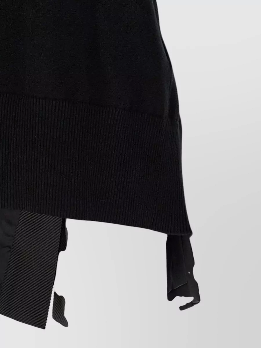 Sacai Cotton Asymmetric Patchwork Mini Dress