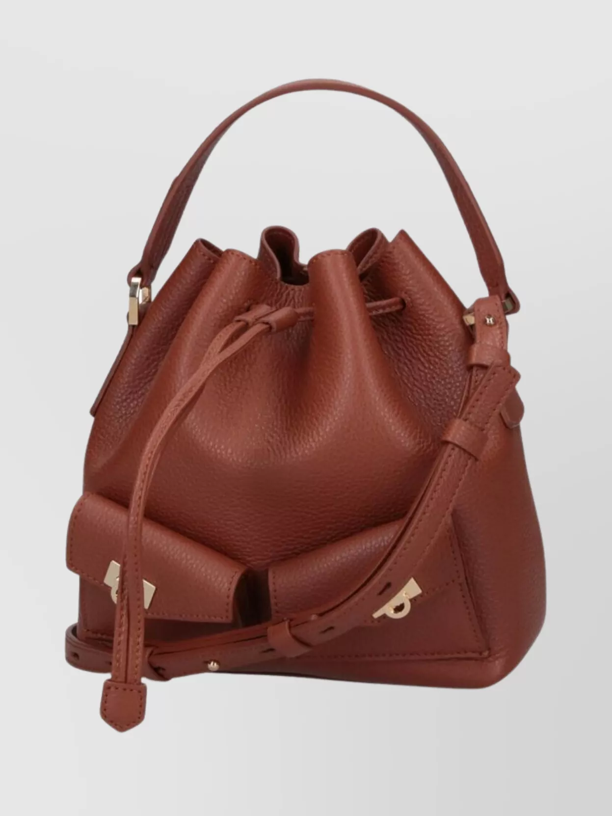 Ferragamo Textured Bucket Bag Top Handle