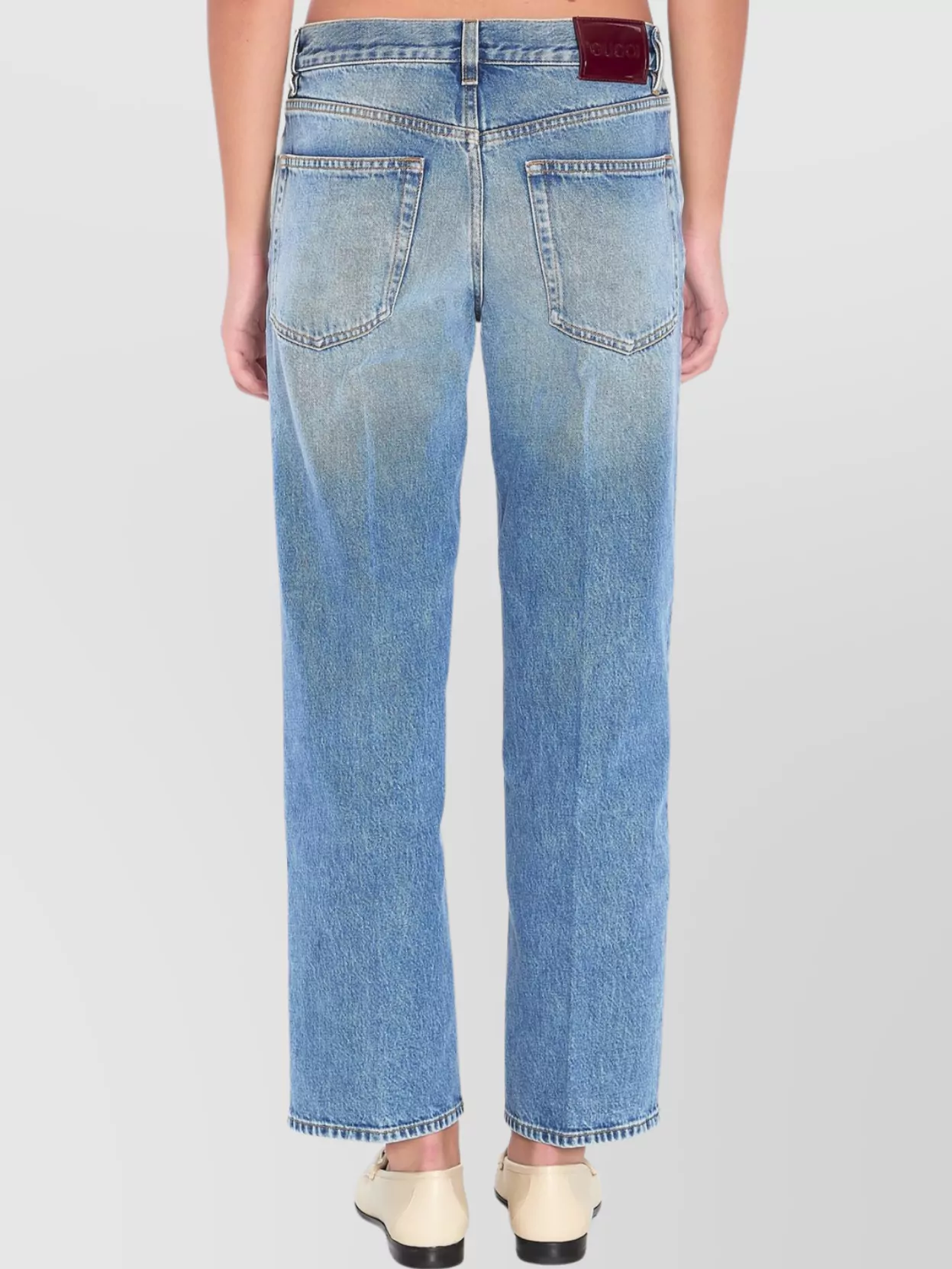 Gucci Straight-Leg Jeans With Front Crease And Belt Loops