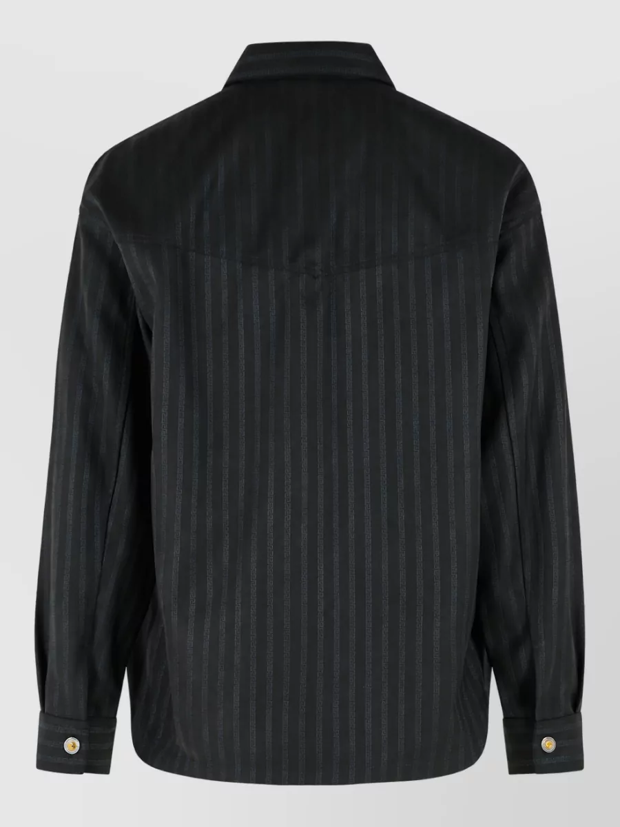 Versace Wool greca jacquard shirt jacket