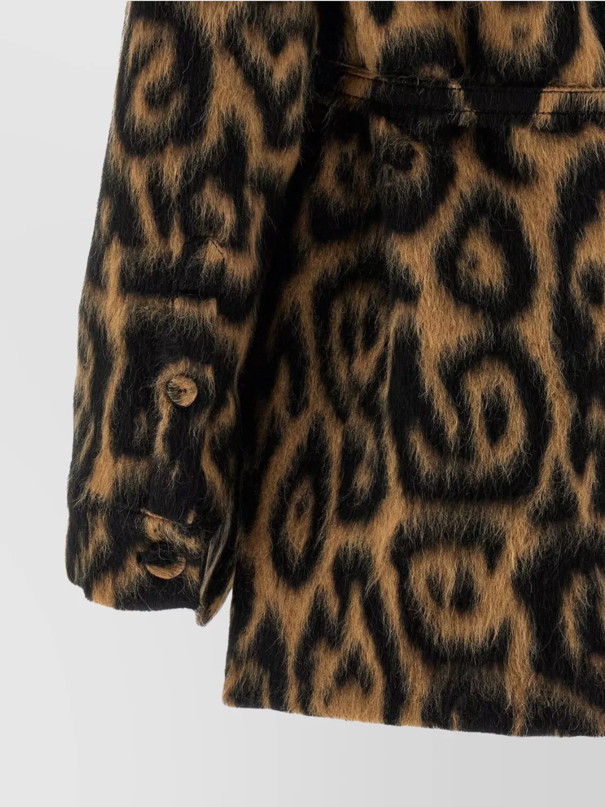 Fendi Animal Print Belted Jacket Collar