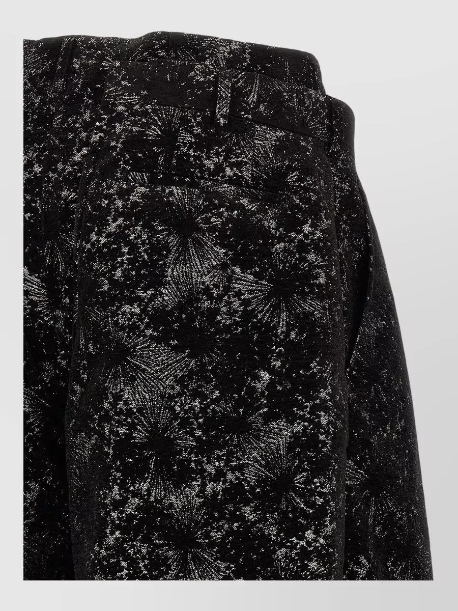 Comme Des Garçons Metallic Abstract Printed Wide-Leg Bermuda Shorts
