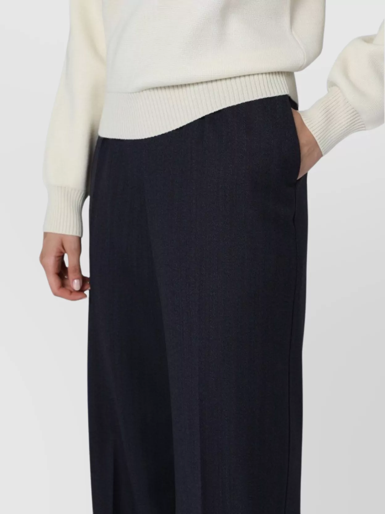 Bottega Veneta Trousers Wool Striped Motif In Blue