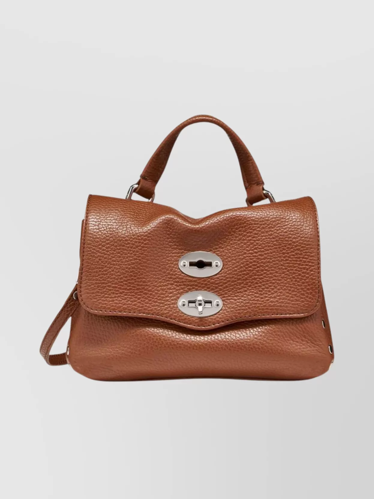Zanellato Handmade Leather Shoulder Bag Top Handle In Brown