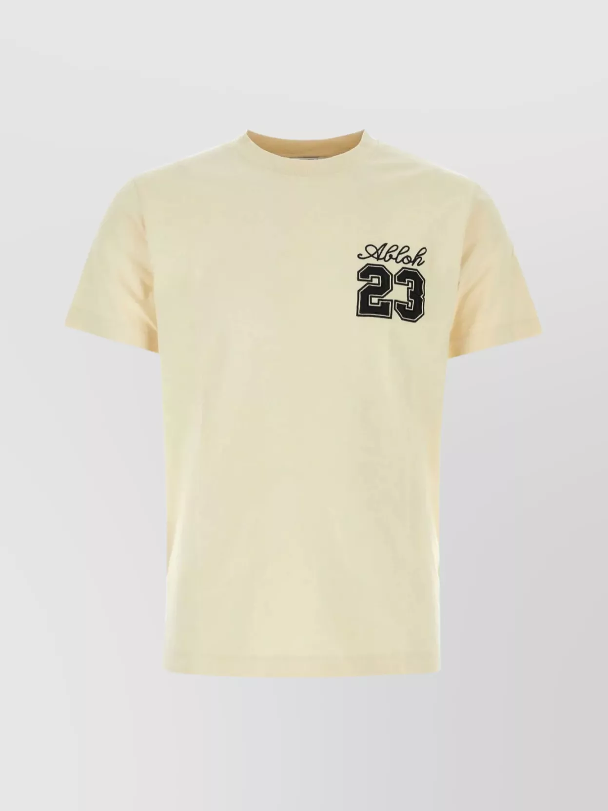 Shop Off-white Embroidered Cotton Crew-neck T-shirt In Beige