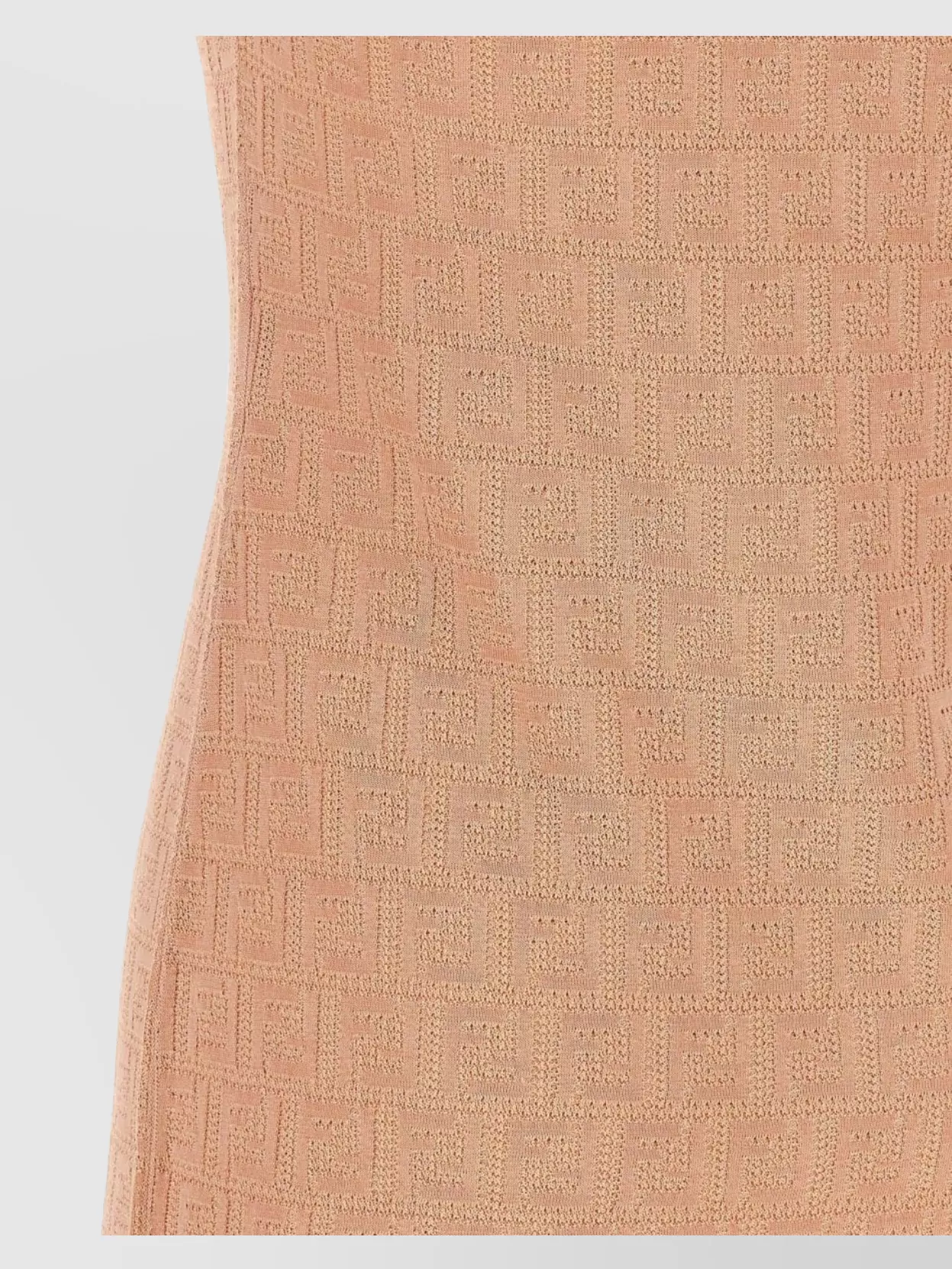 Fendi Cotton Short Sleeve Dress With Textured Pattern