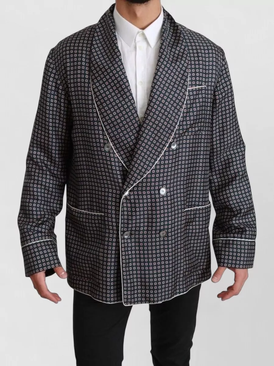 Dolce&Gabbana silk floral print double breasted coat