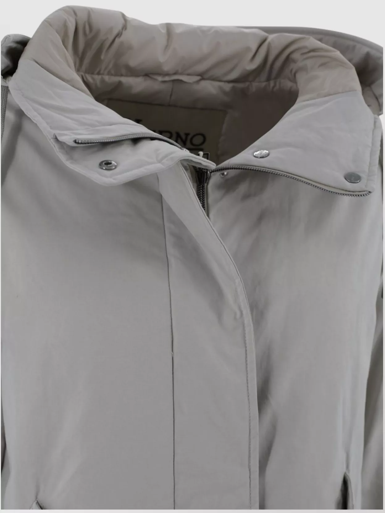 Herno Adjustable Hooded Parka Drawstring In Gray