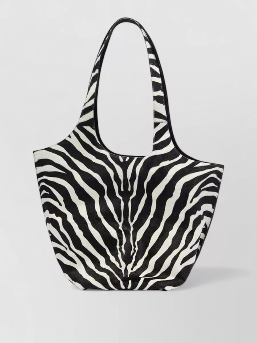 The Attico Large Leather Zebra-Print Shoulder Bag