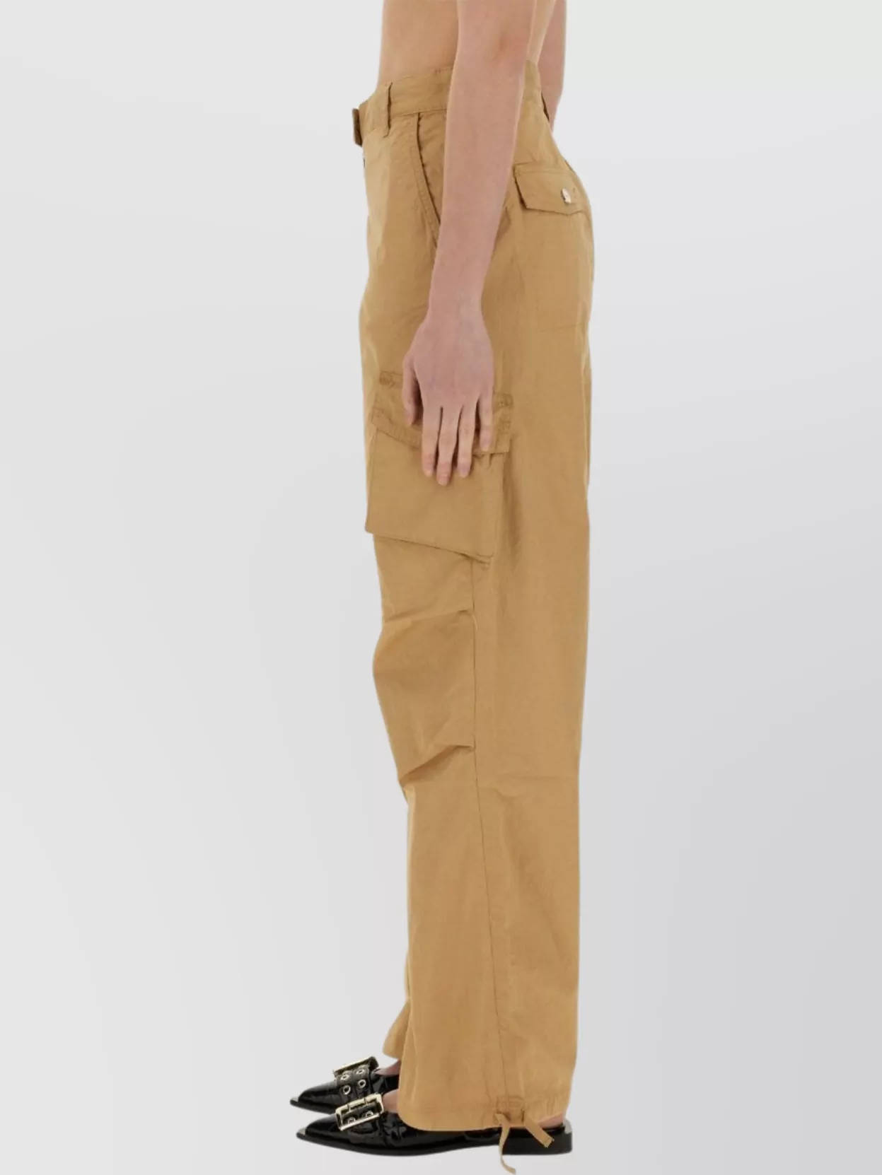 Ganni Cargo Pants In Cotton Twill