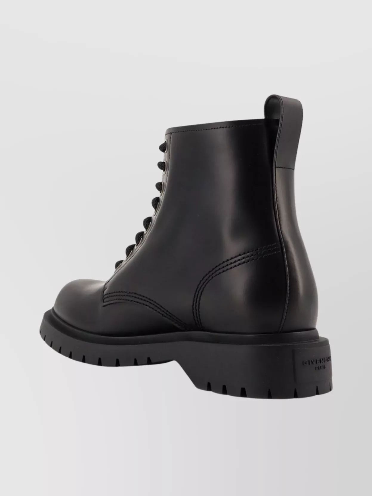 Givenchy Chunky Sole Leather Ankle Boots With Pull Tab In Black