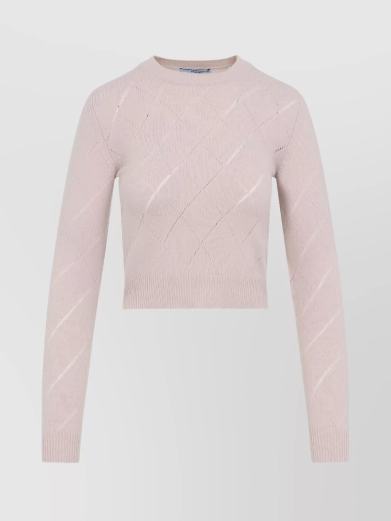Prada Diamond Pattern Crew Neck Knit Sweater