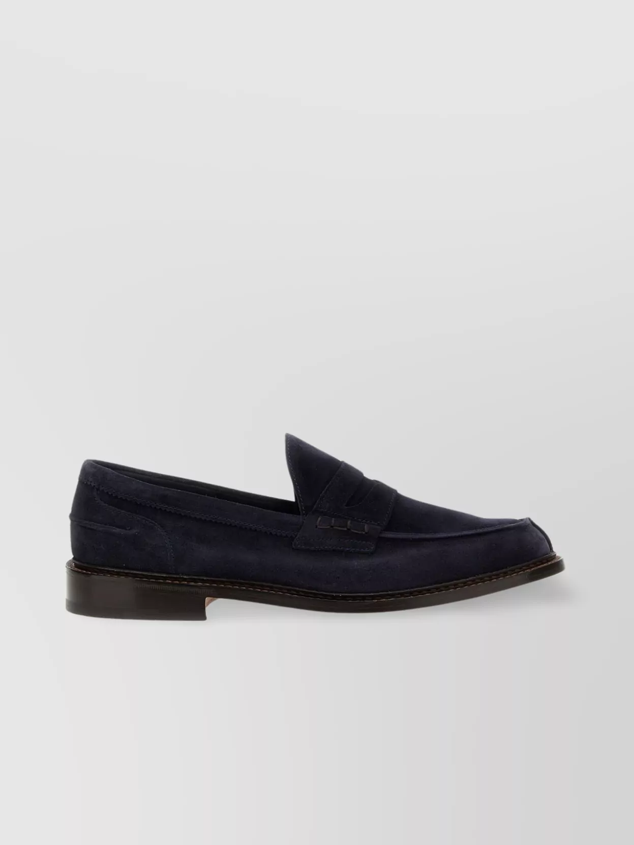 Tricker's Suede Loafers With Round Toe And Penny Strap