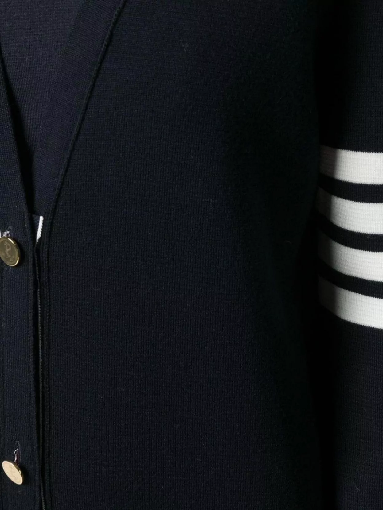Thom Browne Long V Neck Cardigan With Front Pockets