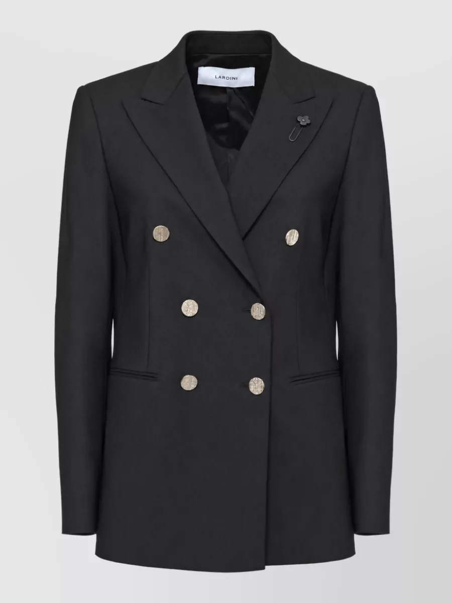 Lardini virgin wool double-breasted suit jacket