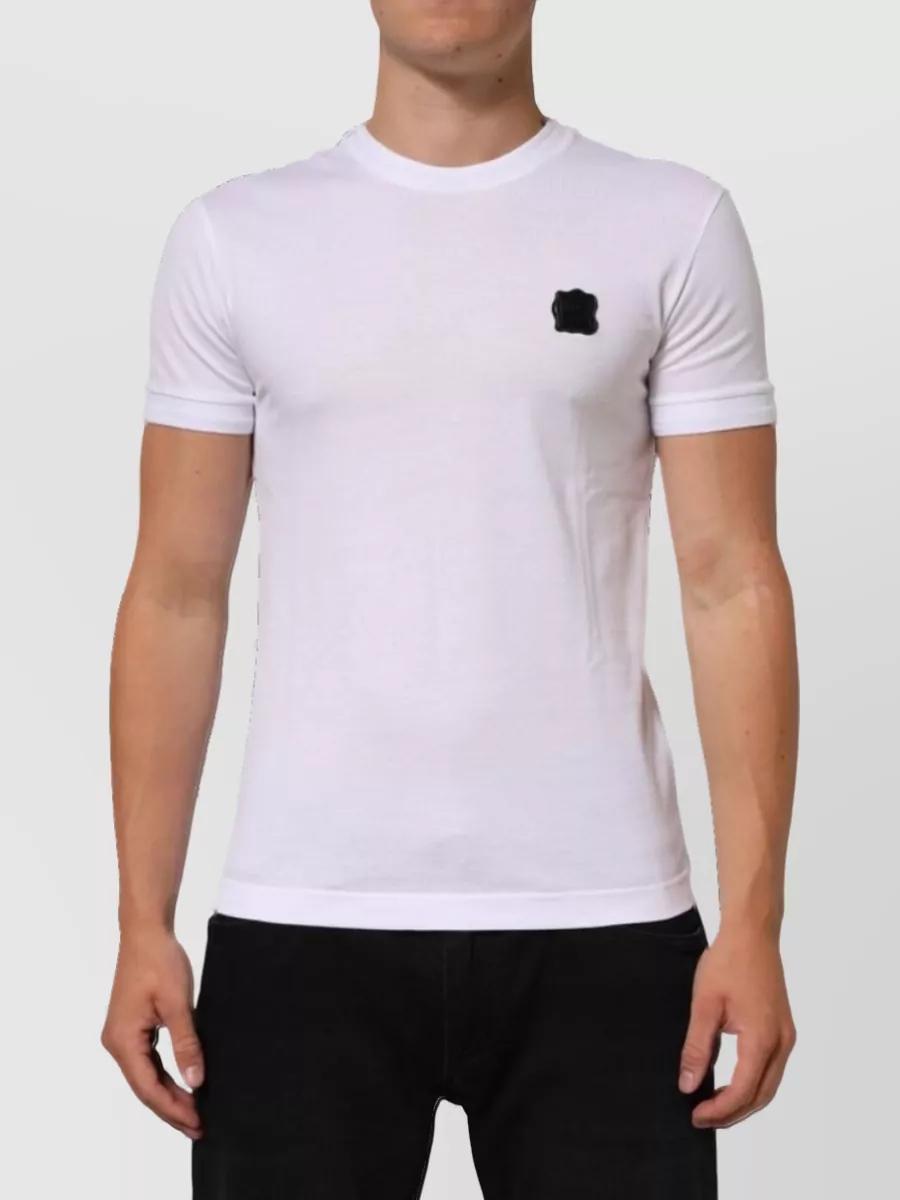 Dolce&Gabbana Cotton Logo Patch Crew Neck T-Shirt