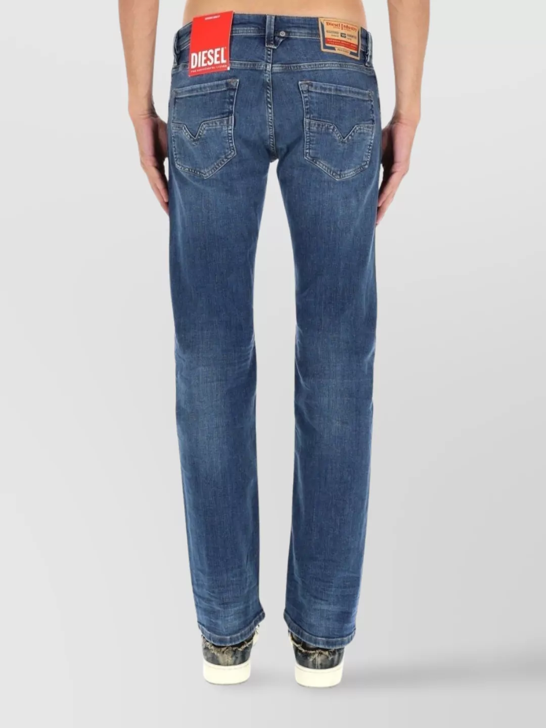 Diesel Faded Denim Five-Pocket Design Belt Loops