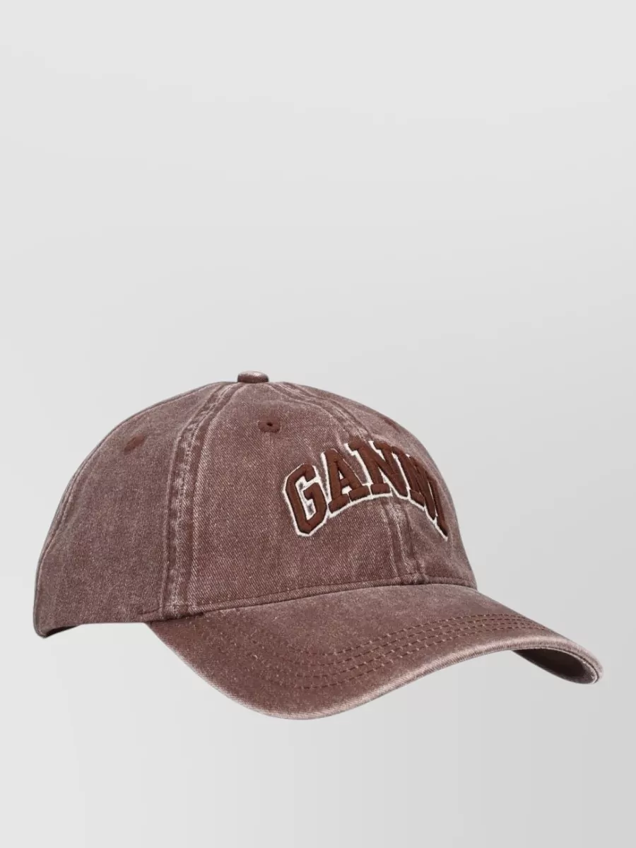 Ganni Logo Detail Baseball Hat Curved Brim