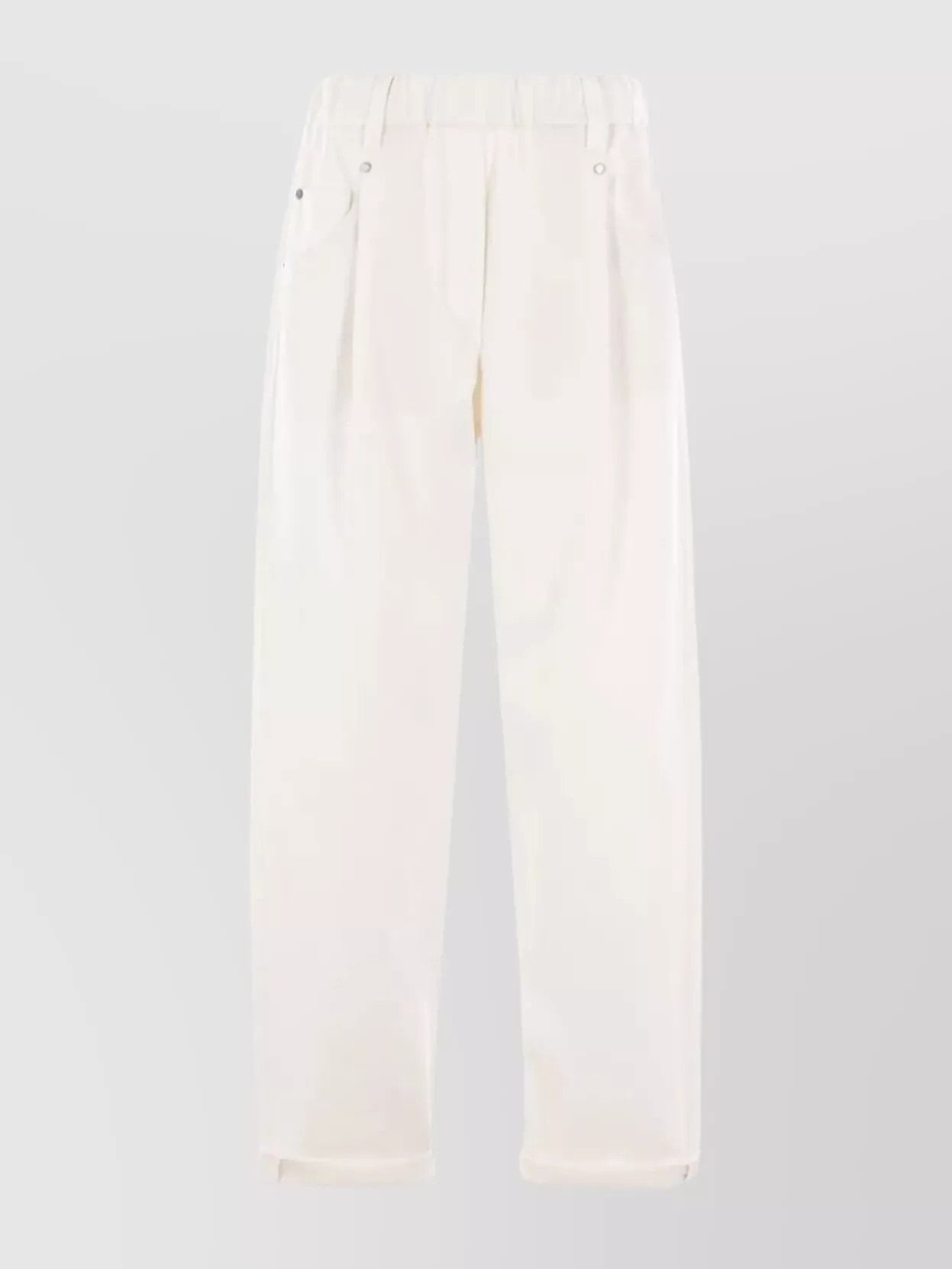 Brunello Cucinelli Stretch Cotton Baggy Pull-on Trousers