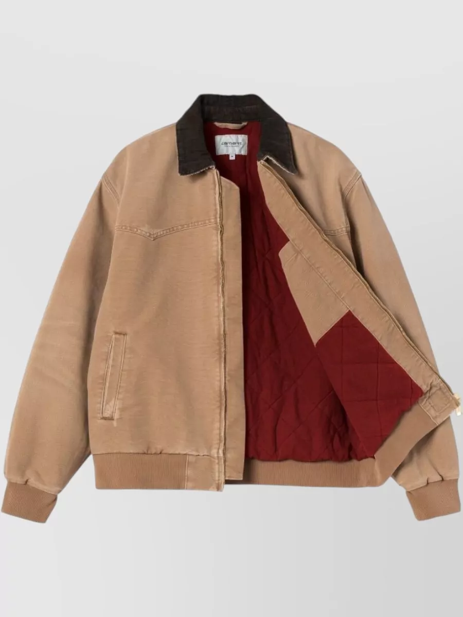 Carhartt Wip Blazer Straight Cut Collar Ribbed Hem Welt Pockets