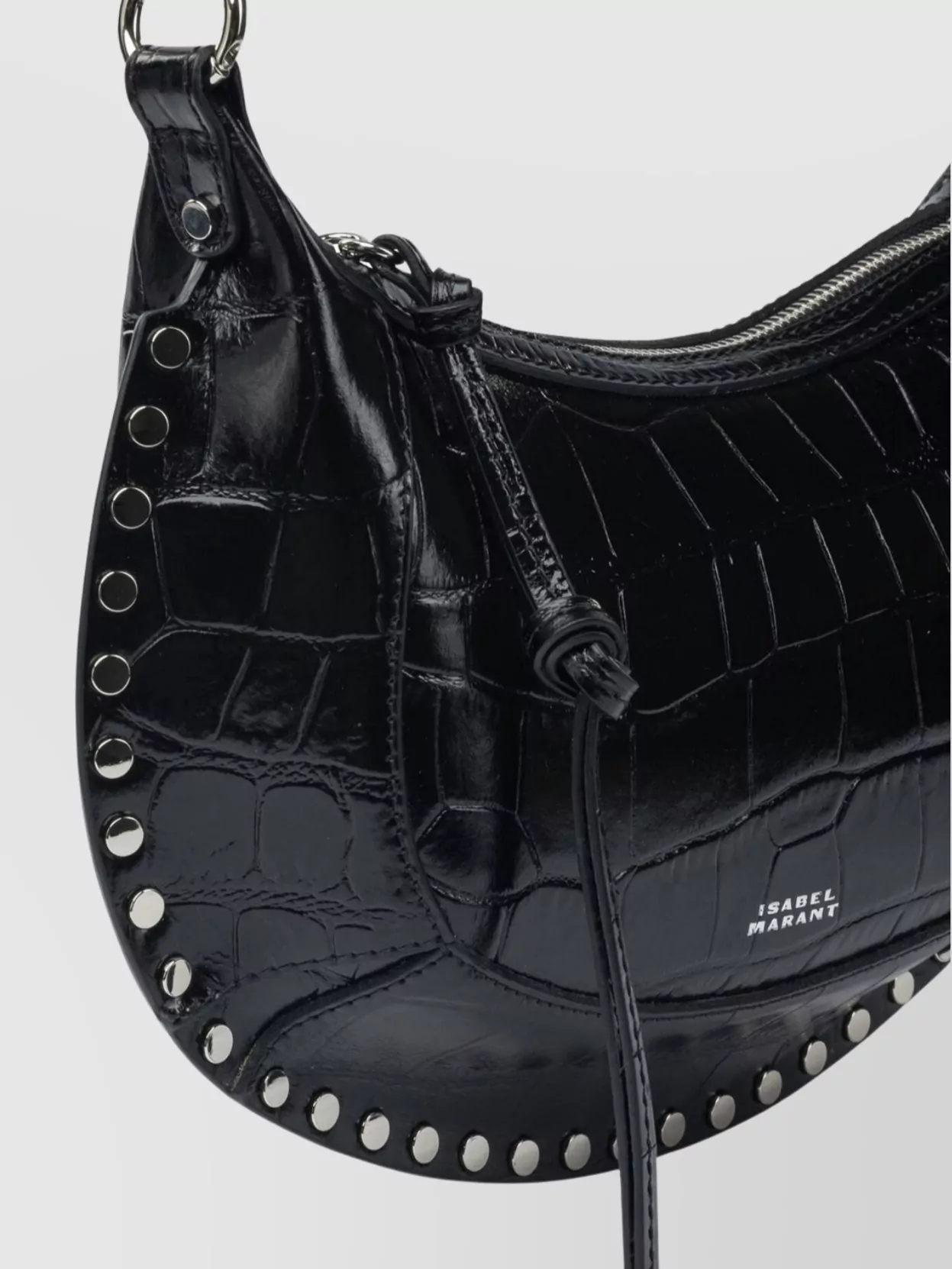 Isabel Marant Crocodile Effect Shoulder Bag Studded Design