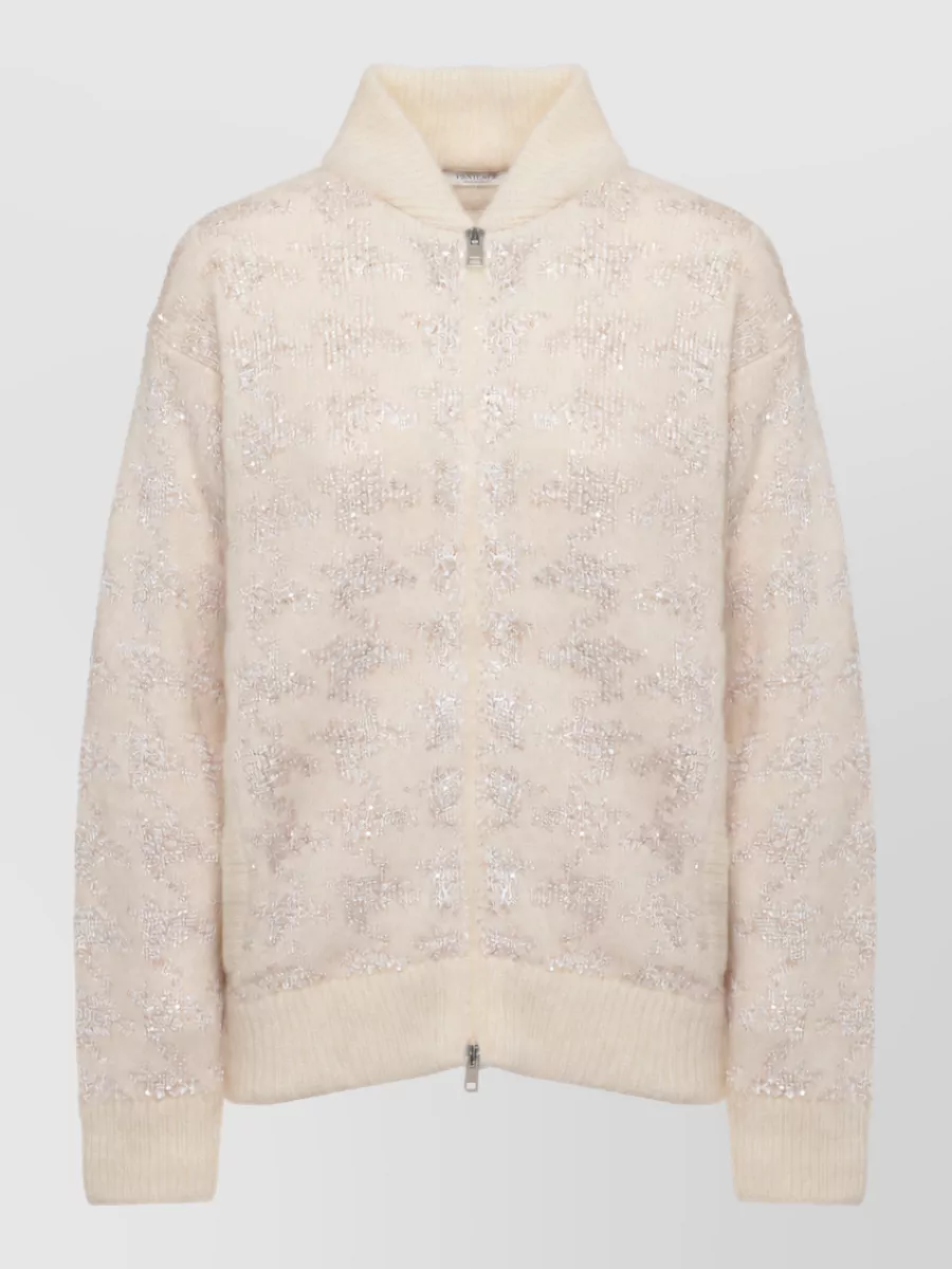 Panicale embroidered mohair-blend zip-up cardigan