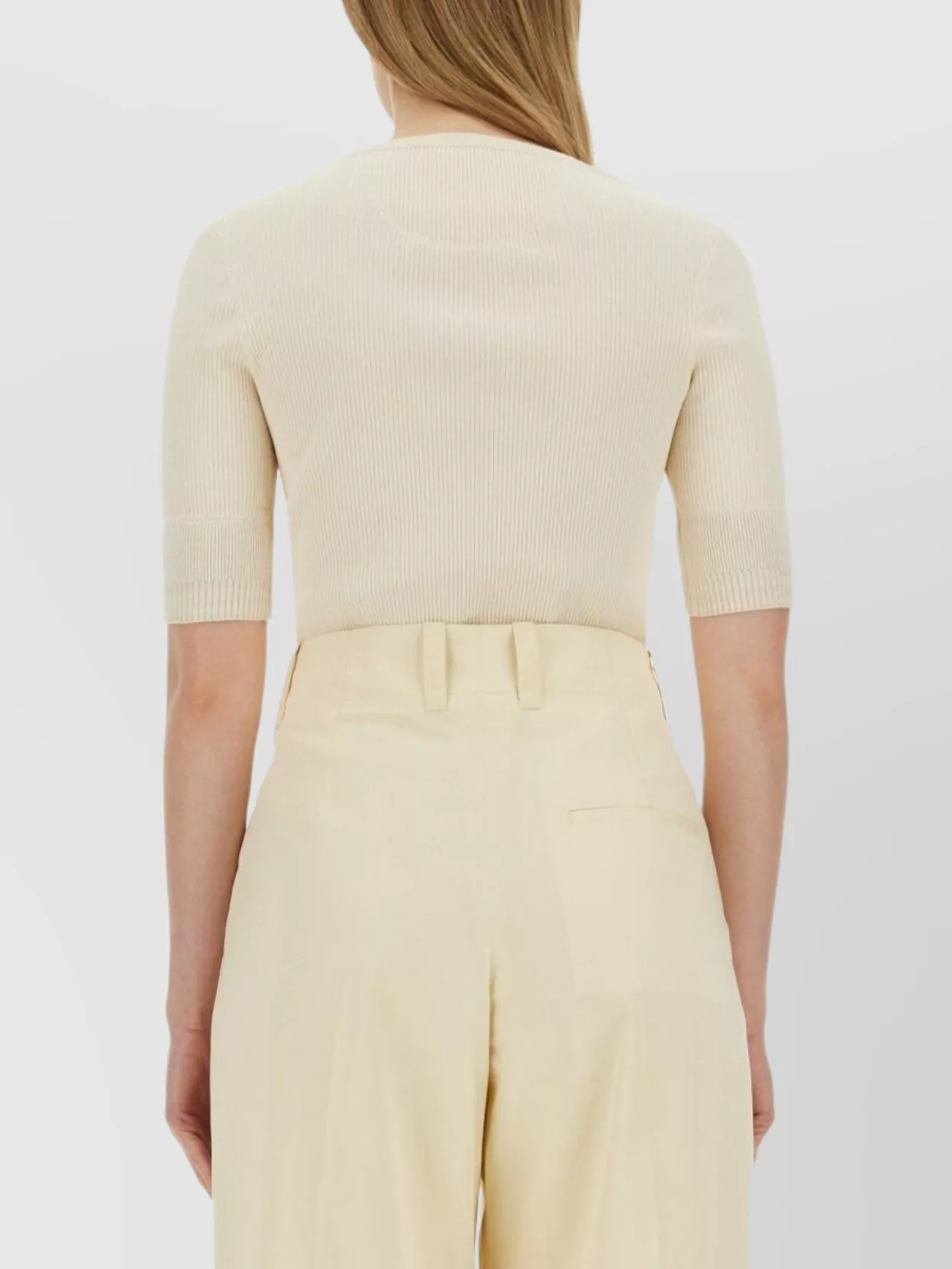 Bottega Veneta Short Sleeve Ribbed T-Shirt And Buttons