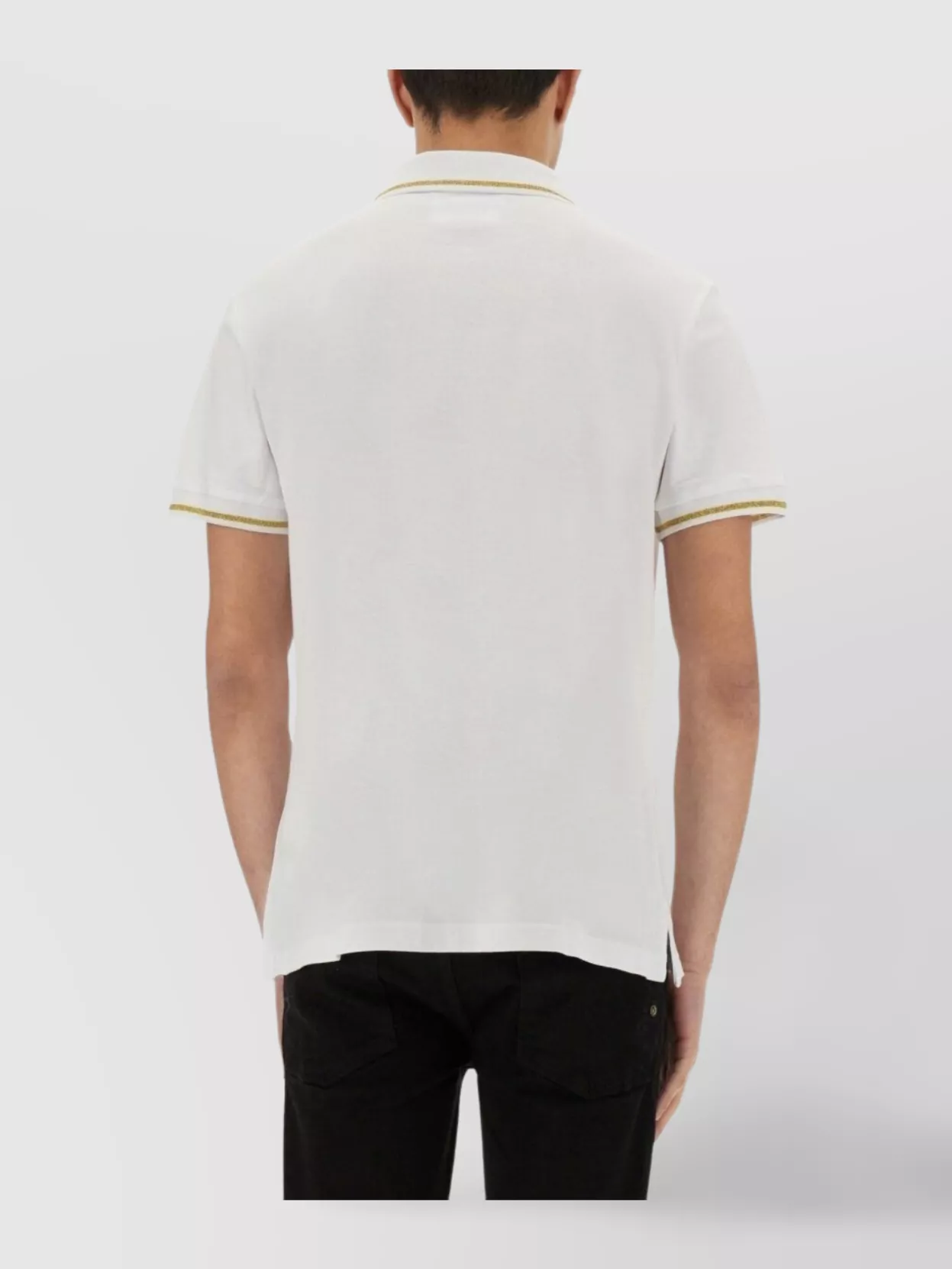 Shop Versace Jeans Couture Collar V-emblem Cotton Polo Shirt