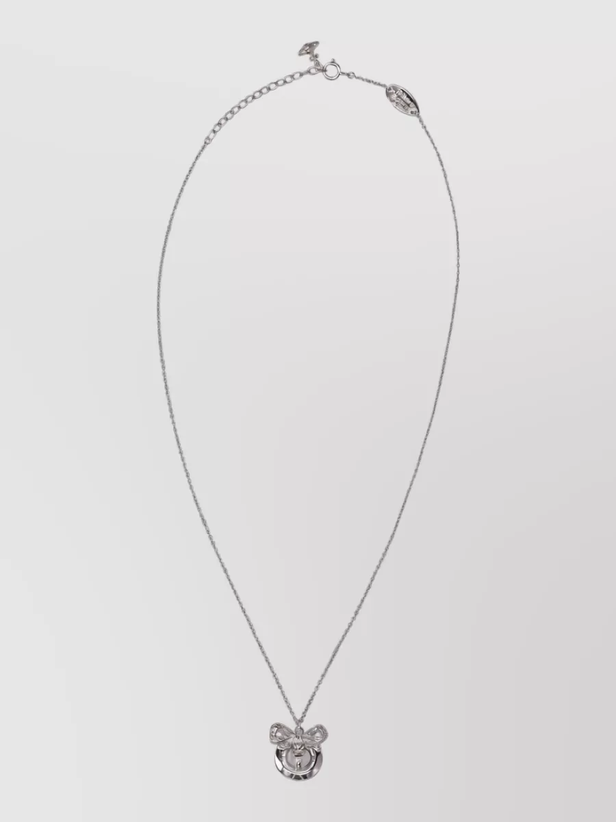 Vivienne Westwood sterling silver crystal-embellished pendant necklace