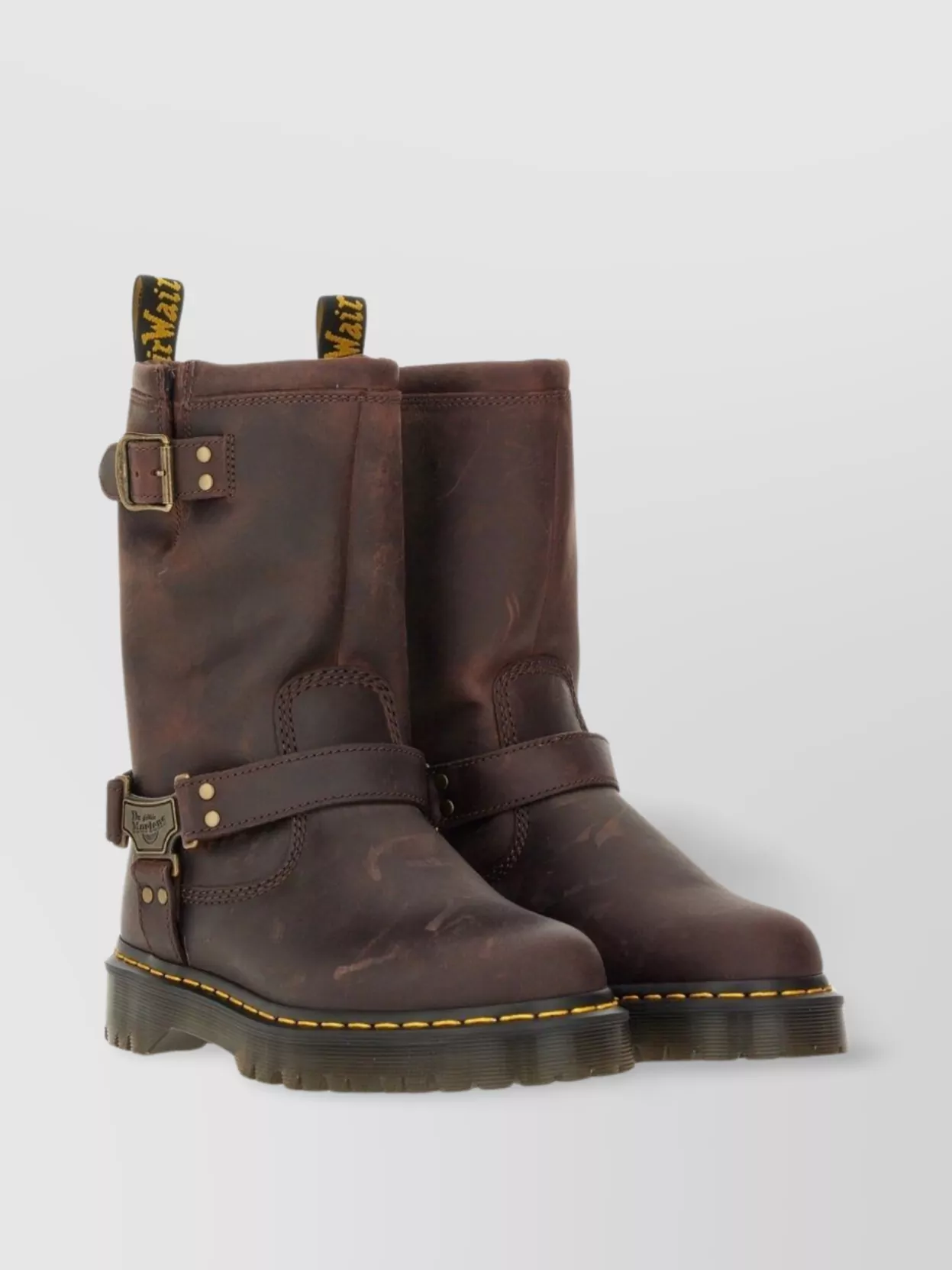 Dr Martens Buckle Lug Mid-Calf Pull Round Stitched