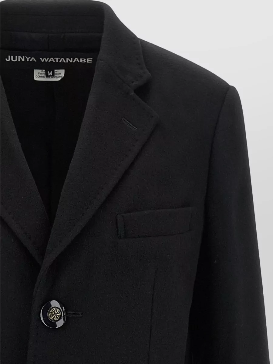 Junya Watanabe Cashmere Wool Single-Breasted Jewel-Button Coat