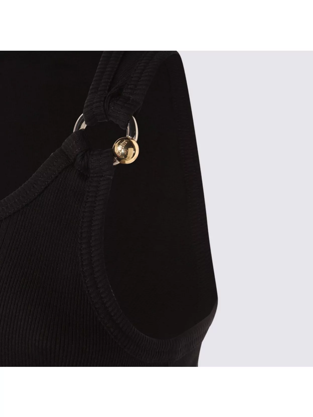 Jean Paul Gaultier Tank Top With Gold-tone Hardware And Ribbed Texture