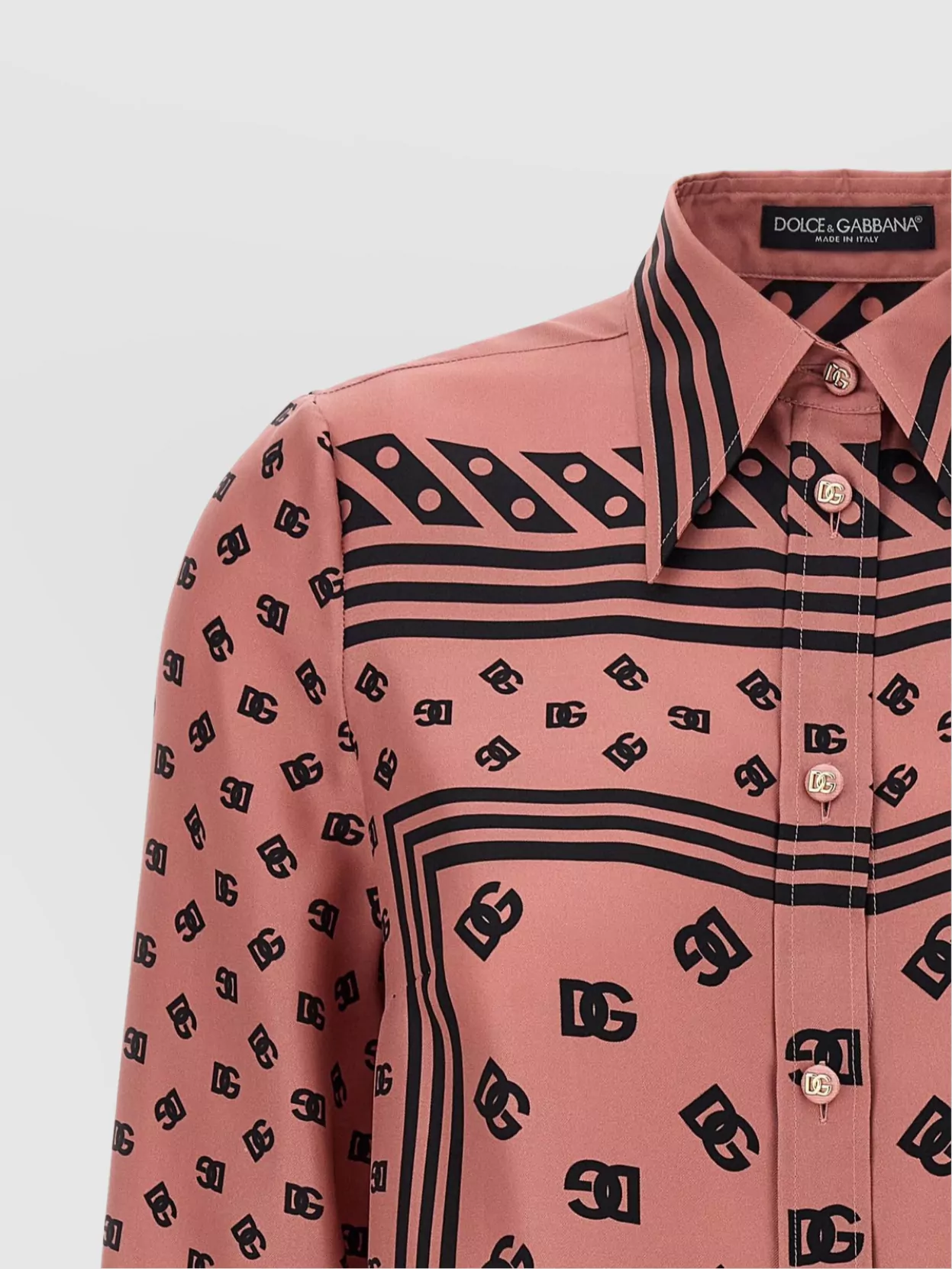 Dolce & Gabbana Silk Shirt With Collared Neck And Long Sleeves