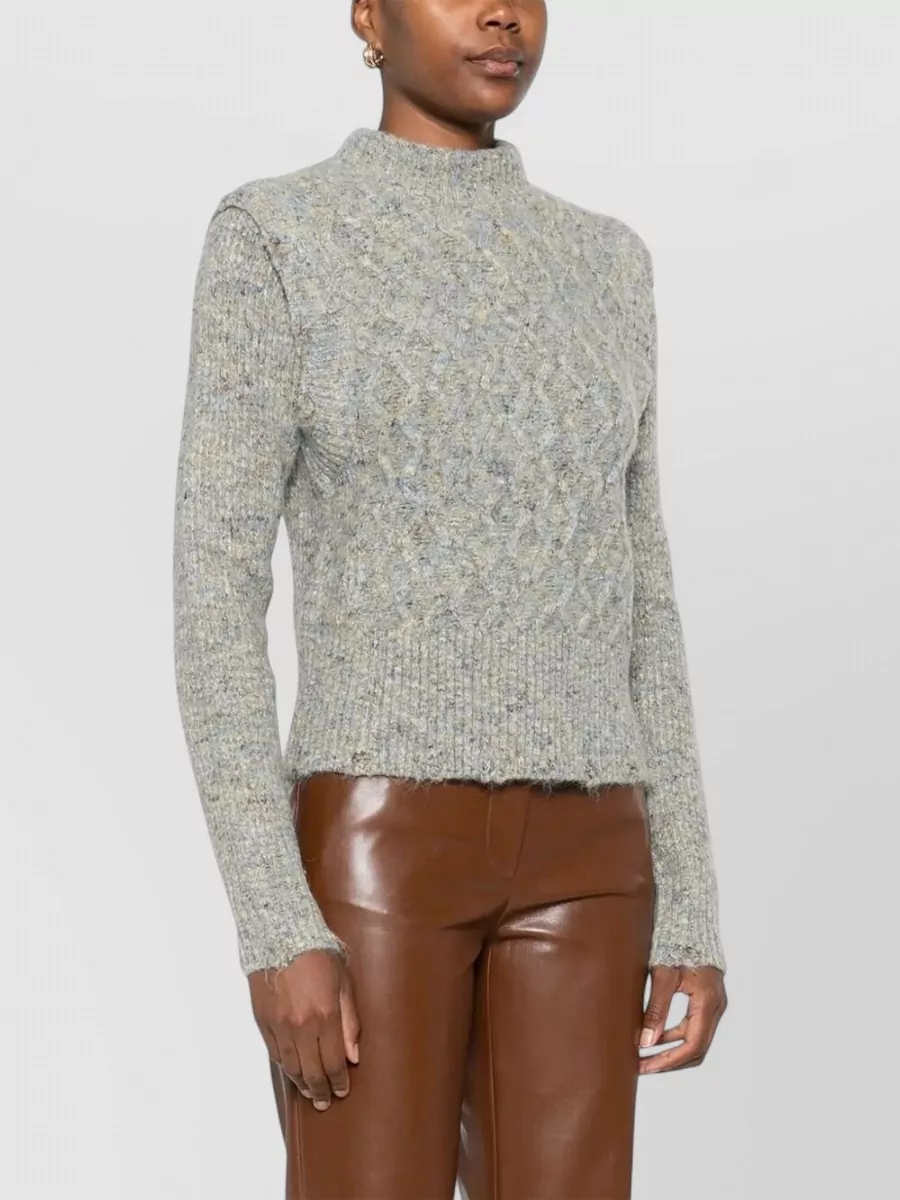 Pinko Ribbed High Neck Sweatshirt